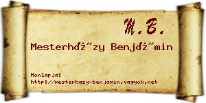 Mesterházy Benjámin névjegykártya
